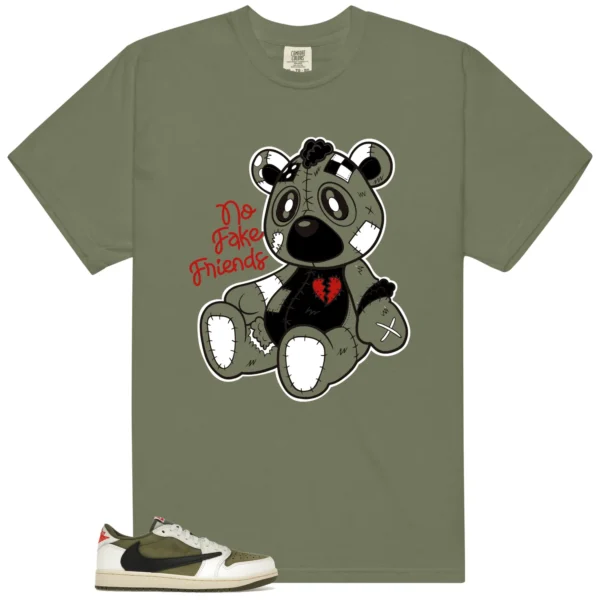 Fake Friends Tee for Travis Scott Medium Olive 1s Fans