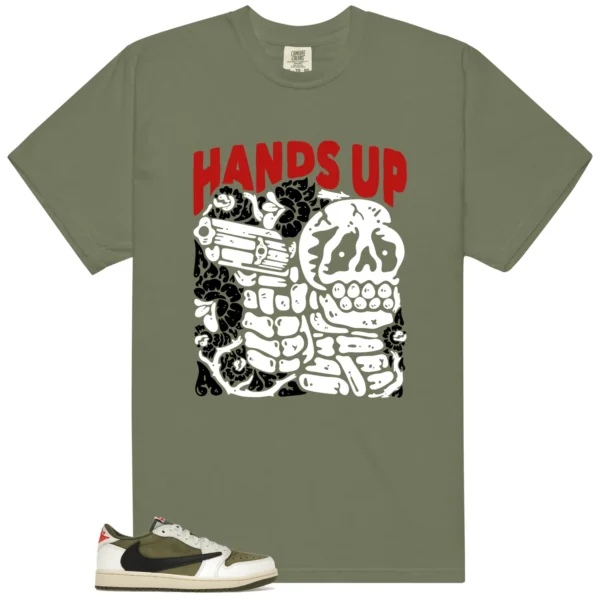 Hands Up - Travis Scott Medium Olive 1s Matching Shirt