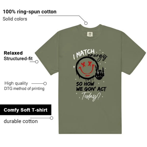 Travis Scott Medium Olive 1s Matching Tee Shirt - Match Energy Features