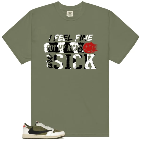 Travis Scott Medium Olive 1s Match: Sick Kicks Shirt