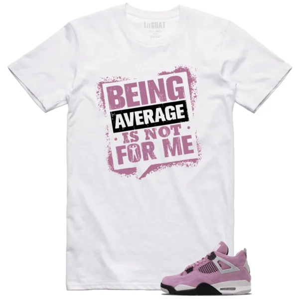 Average Not Me Tee Matches WMNS Air Jordan 4 Retro Orchid Sneaker