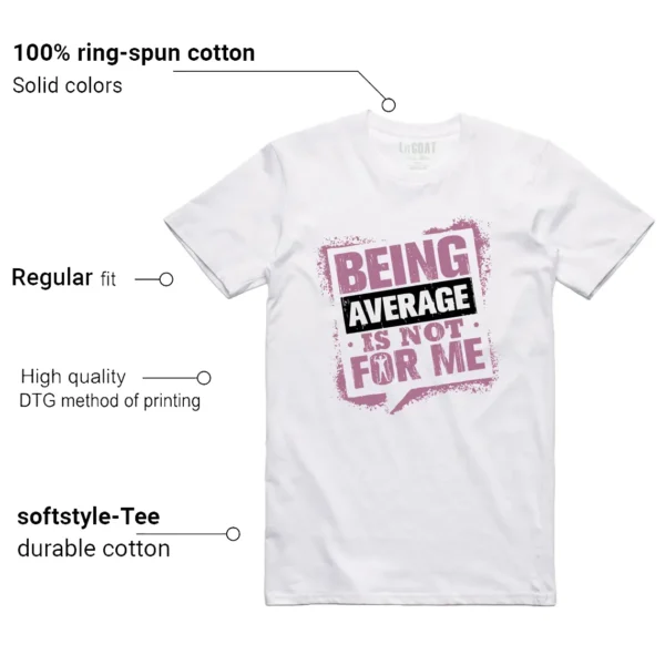 Average Not Me Tee Matches WMNS Air Jordan 4 Retro Orchid Sneaker Features