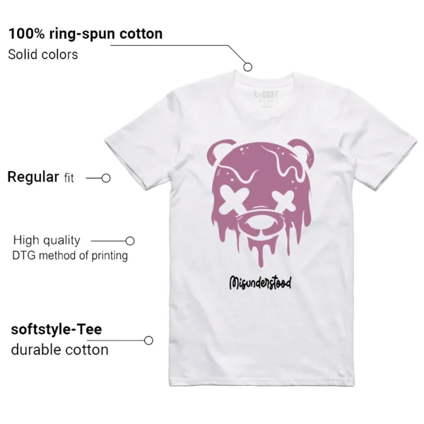 WMNS Air Jordan 4 Retro Orchid Matching Tee - Drippy Bear Graphic Features