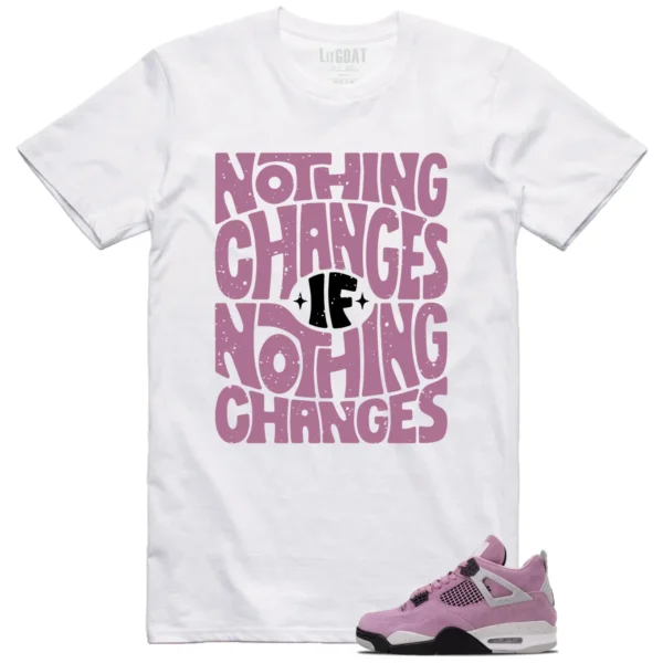 WMNS Air Jordan 4 Retro Orchid Style: Nothing Changes Tee