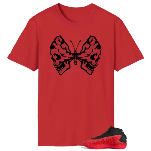 Butterfly Skulls Shirt for adidas Anthony Edwards 1 Pure Ruby Fans