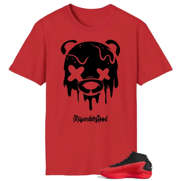 adidas Anthony Edwards 1 Pure Ruby Matching Tee - Drippy Bear Graphic