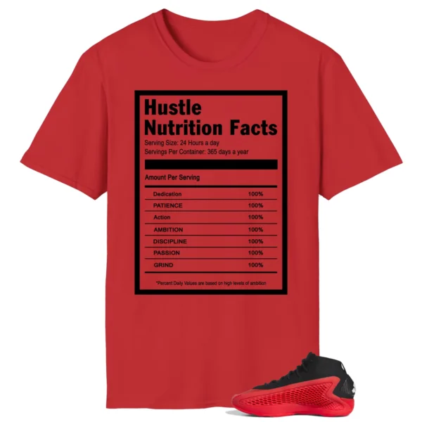 Hustle Facts: Motivational Graphic for adidas Anthony Edwards 1 Pure Ruby