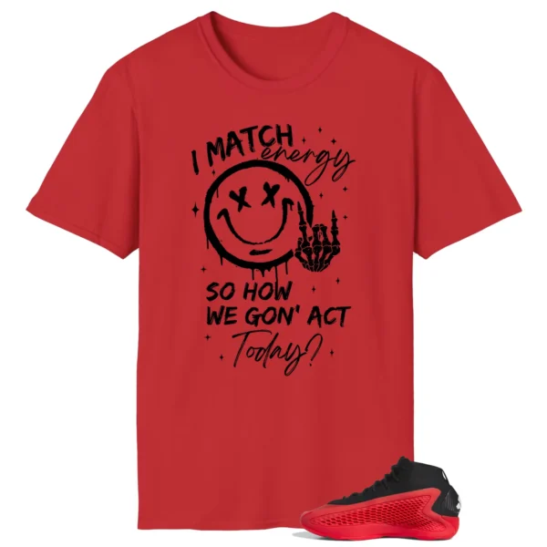 adidas Anthony Edwards 1 Pure Ruby Matching Tee Shirt - Match Energy