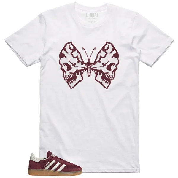 Butterfly Skulls Shirt for adidas Handball Spezial Shadow Red Fans