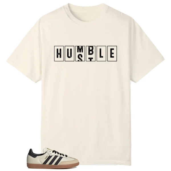 adidas Samba OG Cream White Sand Strata - Hustle Humble T-Shirt