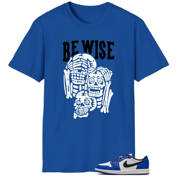 Air Jordan 1 Low Game Royal 'Be Wise' Matching Shirt