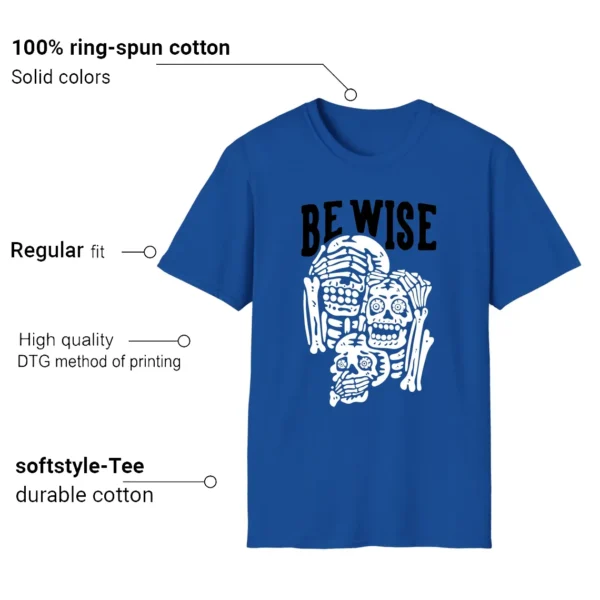 Air Jordan 1 Low Game Royal 'Be Wise' Matching Shirt Features