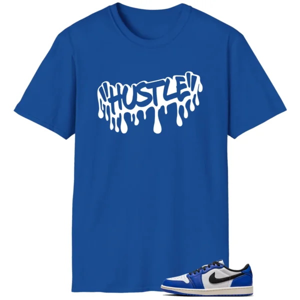 Hustle Drip Tee Matching Air Jordan 1 Low Game Royal