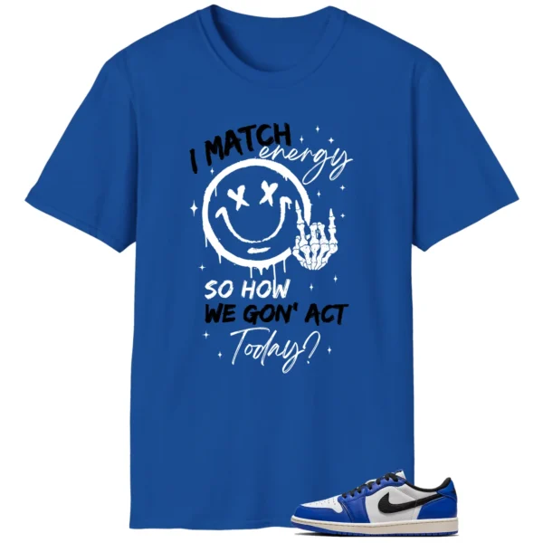 Air Jordan 1 Low Game Royal Matching Tee Shirt - Match Energy