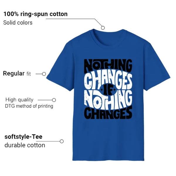 Air Jordan 1 Low Game Royal Style: Nothing Changes Tee Features