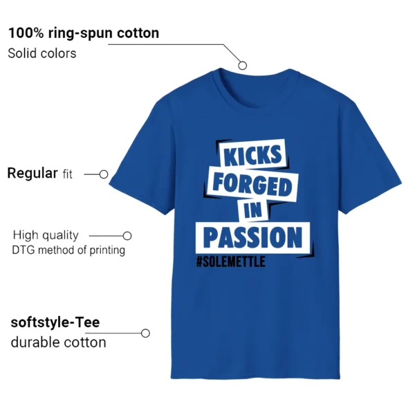 Passion Kicks Tee - Perfect Match for Air Jordan 1 Low Game Royal Features