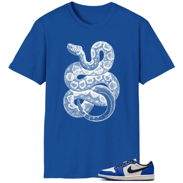 Python Snake Shirt for Air Jordan 1 Low Game Royal Sneaker