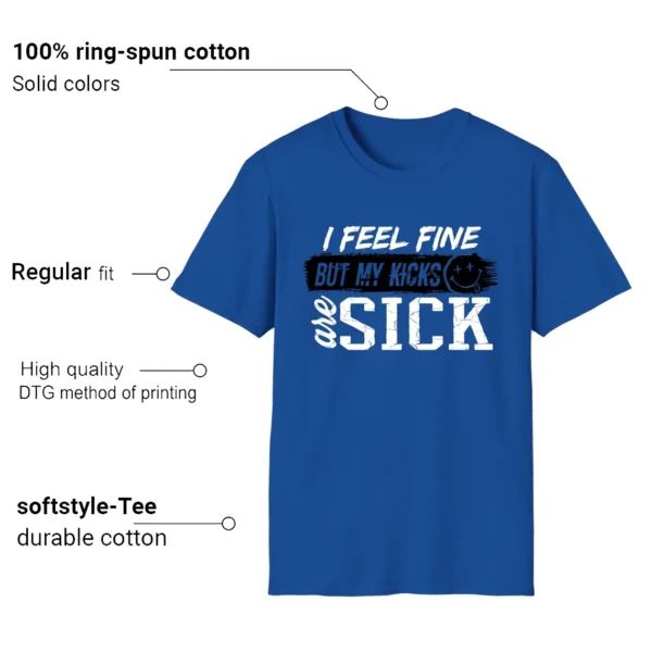 Air Jordan 1 Low Game Royal Match: Sick Kicks Shirt Features