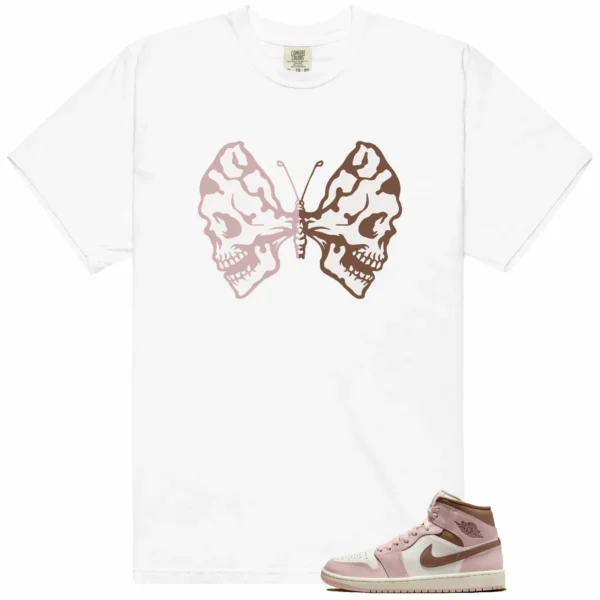 Butterfly Skulls Shirt for Air Jordan 1 Mid Neapolitan Fans