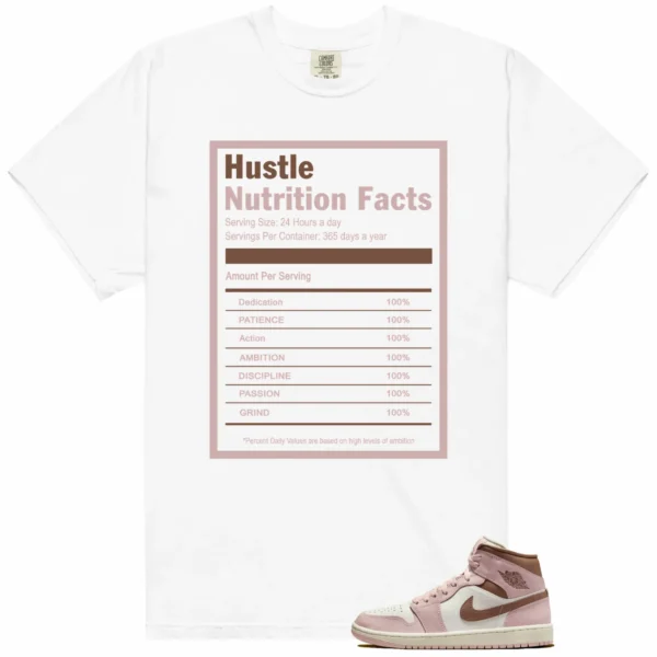 Hustle Facts: Motivational Graphic for Air Jordan 1 Mid Neapolitan