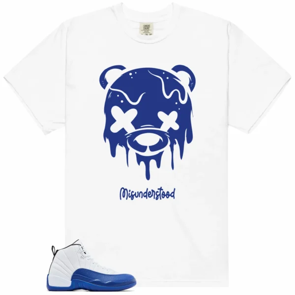 Air Jordan 12 Blueberry Matching Tee - Drippy Bear Graphic