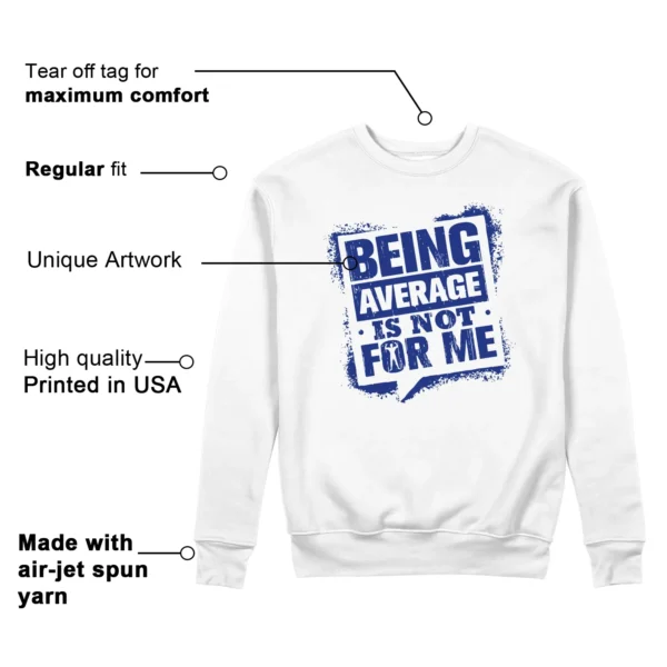 Average Not Me Sweatshirt Matches Air Jordan 12 Blueberry Sneaker Features