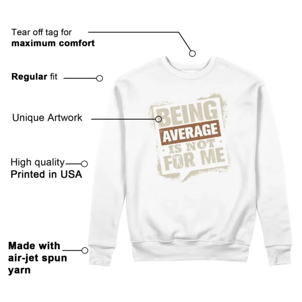 Average Not Me Sweatshirt Matches Jordan 1 Low SE Sail Archaeo Brown Sneaker Features