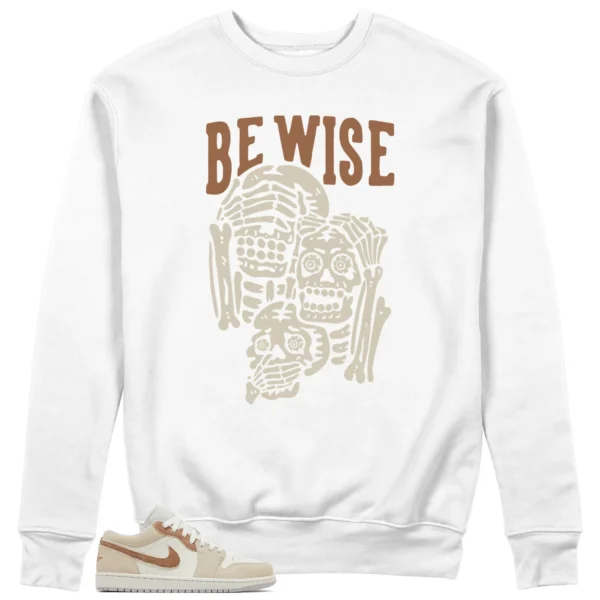 Jordan 1 Low SE Sail Archaeo Brown 'Be Wise' Matching Sweatshirt