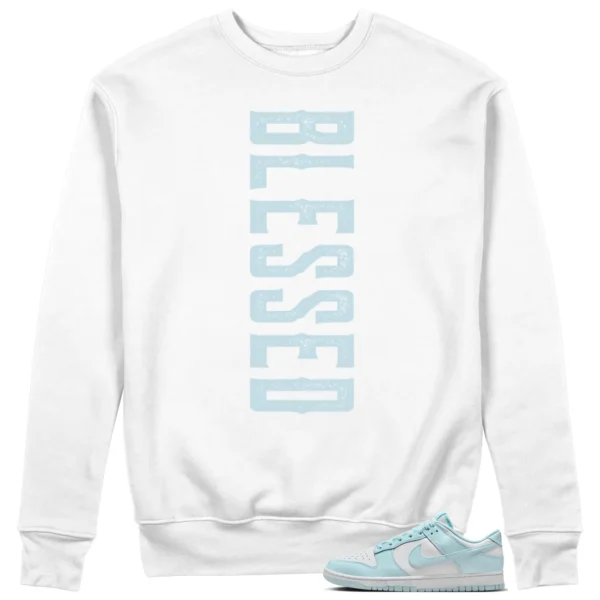 Blessed Sweat | Nike Dunk Low White and Glacier Blue Match