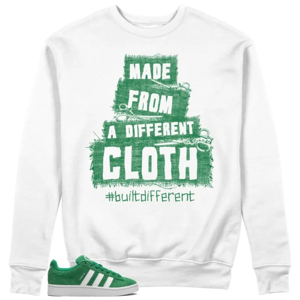 Built Different Sweatshirt for adidas Campus 00s Green Cloud White