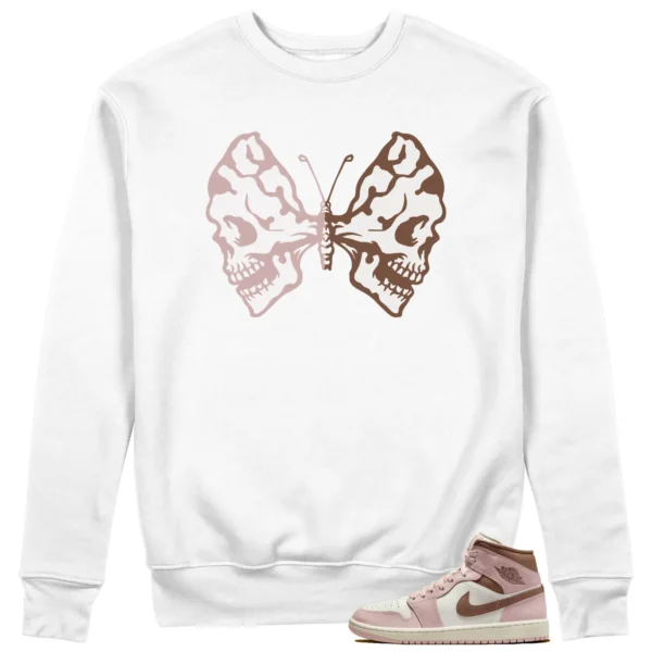 Butterfly Skulls Sweatshirt for Air Jordan 1 Mid Neapolitan Fans