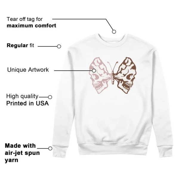 Butterfly Skulls Sweatshirt for Air Jordan 1 Mid Neapolitan Fans Features