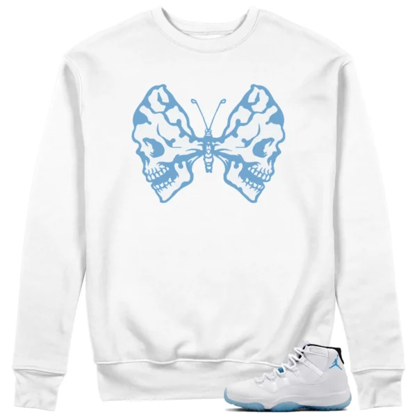 Butterfly Skulls Sweatshirt for Jordan 11 Legend Blue Fans