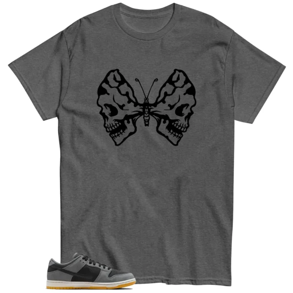 Butterfly Skulls Shirt for Dark Smoke Grey Nike Fans