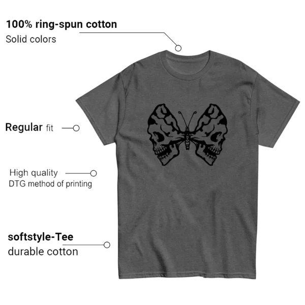 Butterfly Skulls Shirt for Dark Smoke Grey Nike Fans Features