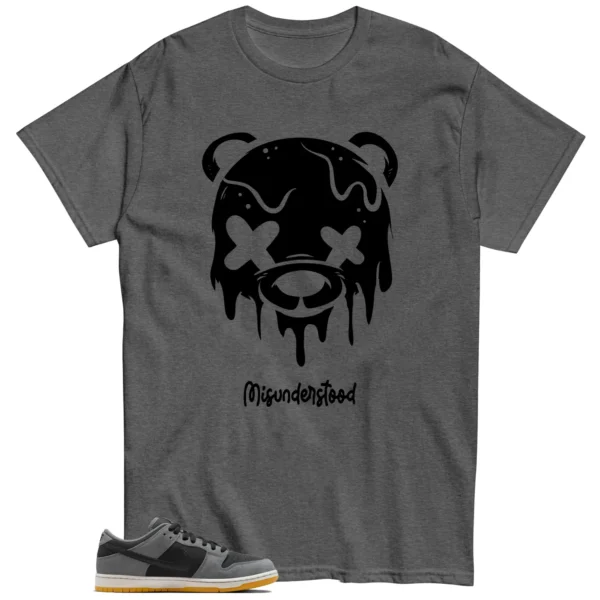 Dark Smoke Grey Nike Matching Tee - Drippy Bear Graphic