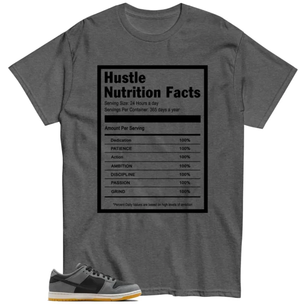 Hustle Facts: Motivational Graphic for Dark Smoke Grey Nike