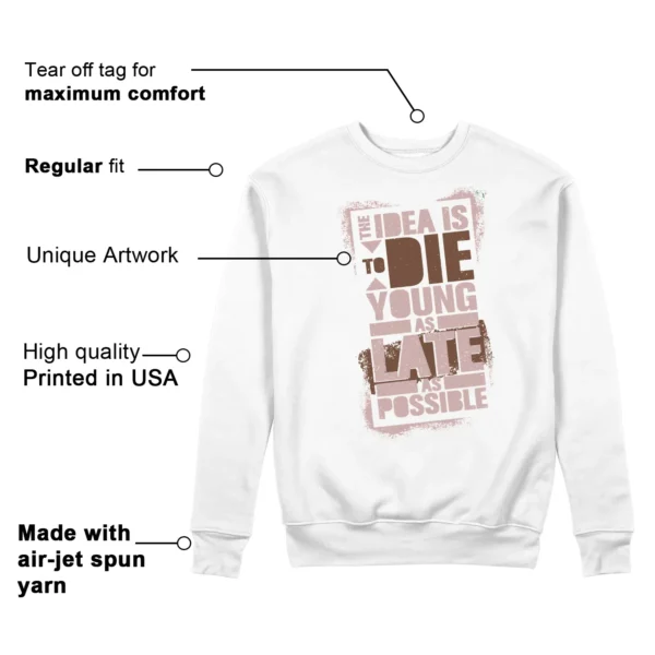 Die Young Sweatshirt to Match Air Jordan 1 Mid Neapolitan Features