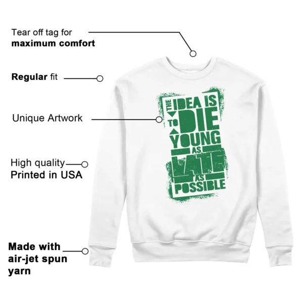 Die Young Sweatshirt to Match adidas Campus 00s Green Cloud White Features