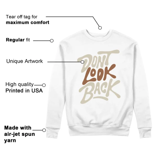 Jordan 1 Low SE Sail Archaeo Brown Style: Don't Look Back Sweatshirt Features