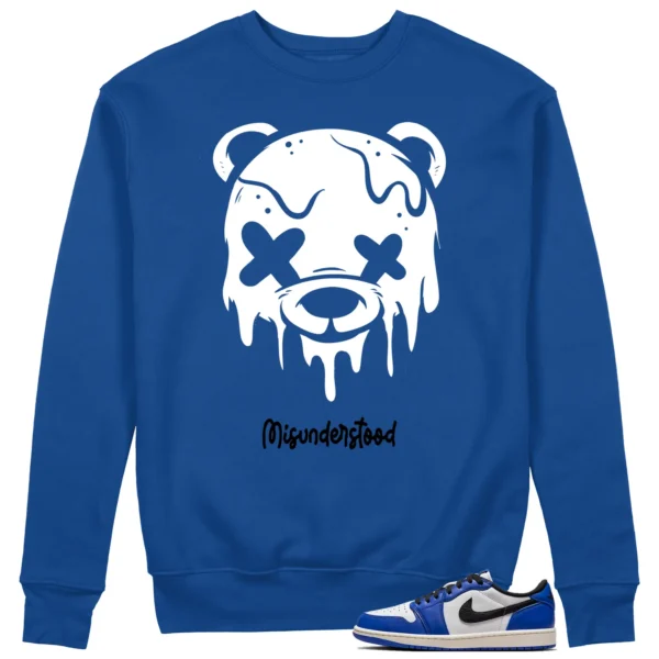 Air Jordan 1 Low Game Royal Matching Sweat - Drippy Bear Graphic