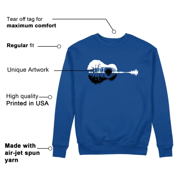 Guitar Sweatshirt for Air Jordan 1 Low Game Royal Sneaker Features