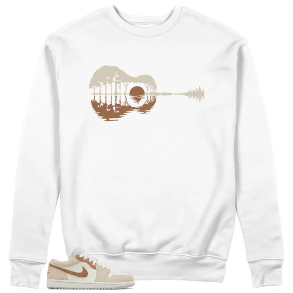 Guitar Sweatshirt for Jordan 1 Low SE Sail Archaeo Brown Sneaker