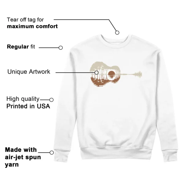 Guitar Sweatshirt for Jordan 1 Low SE Sail Archaeo Brown Sneaker Features