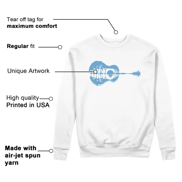 Guitar Sweatshirt for Jordan 11 Legend Blue Sneaker Features