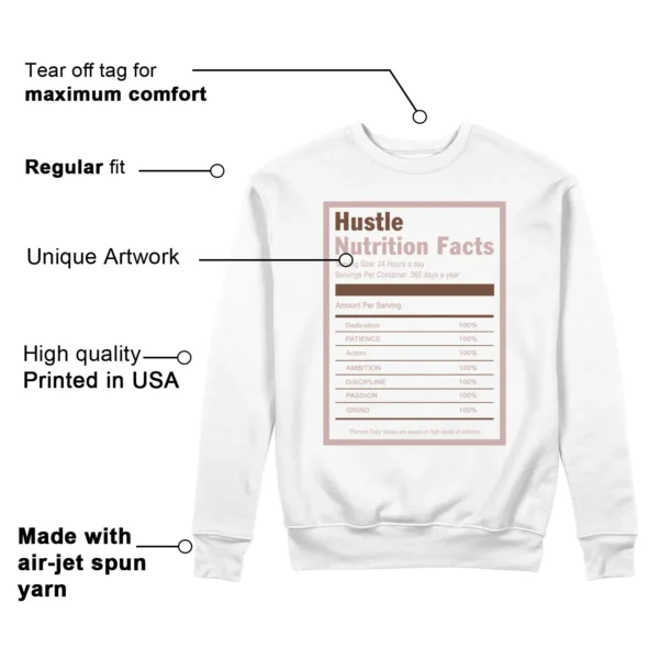 Hustle Facts: Motivational Sweatshirt for Air Jordan 1 Mid Neapolitan Features