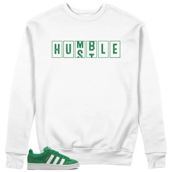 adidas Campus 00s Green Cloud White - Hustle Humble Sweatshirt