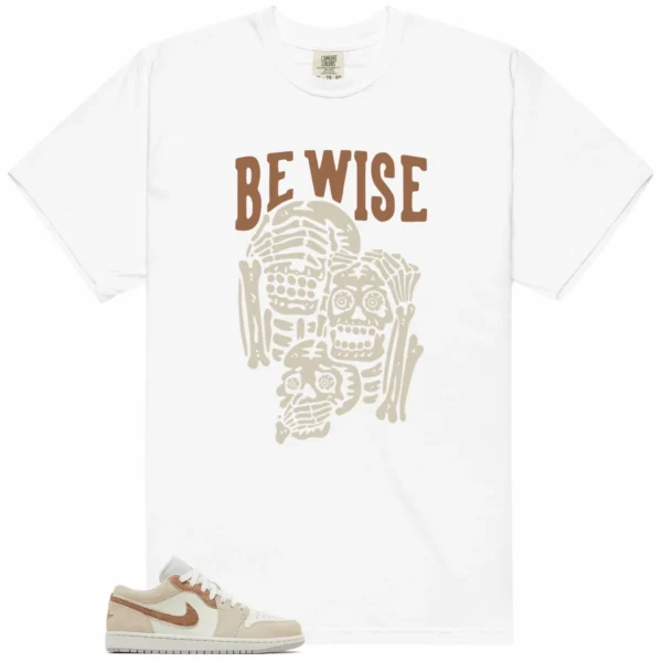 Jordan 1 Low SE Sail Archaeo Brown 'Be Wise' Matching Shirt