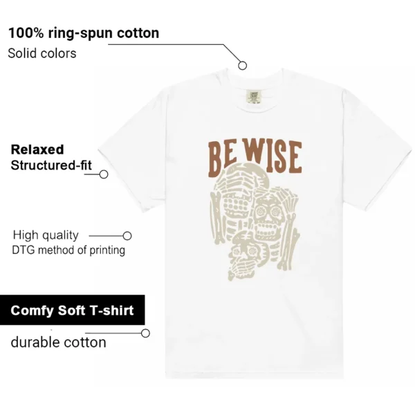 Jordan 1 Low SE Sail Archaeo Brown 'Be Wise' Matching Shirt Features