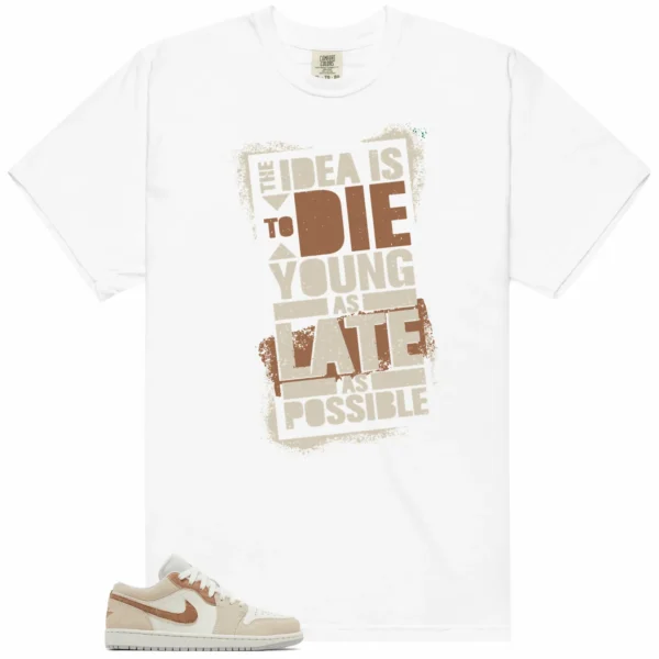 Die Young MatchShirt to Style Jordan 1 Low SE Sail Archaeo Brown